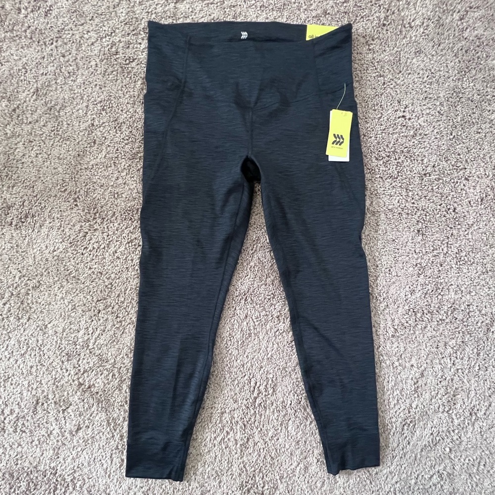 Womens High Rise All In Motion Dark Gray Black Leggings